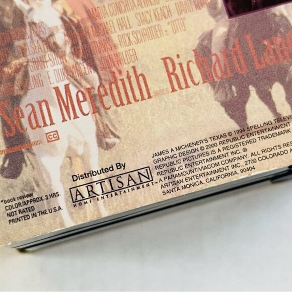 James A Michener Texas Movie VHS Color An Epic as the Land That Shaped It - Picture 2 of 5